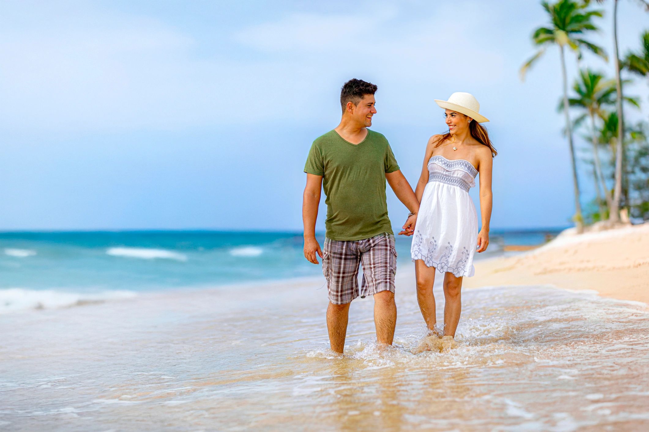 Couple enjoying a beach vacation