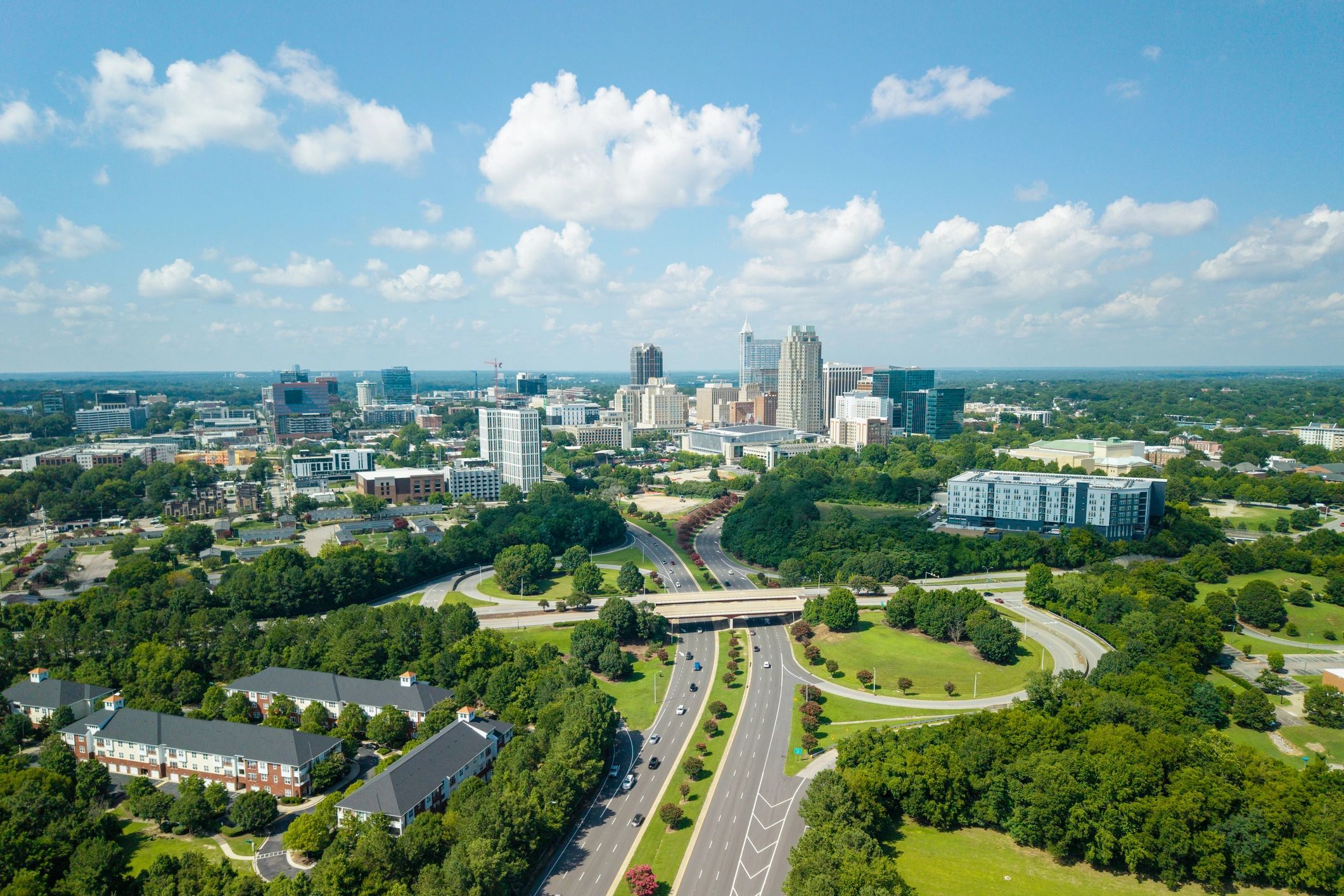City skyline and highway view