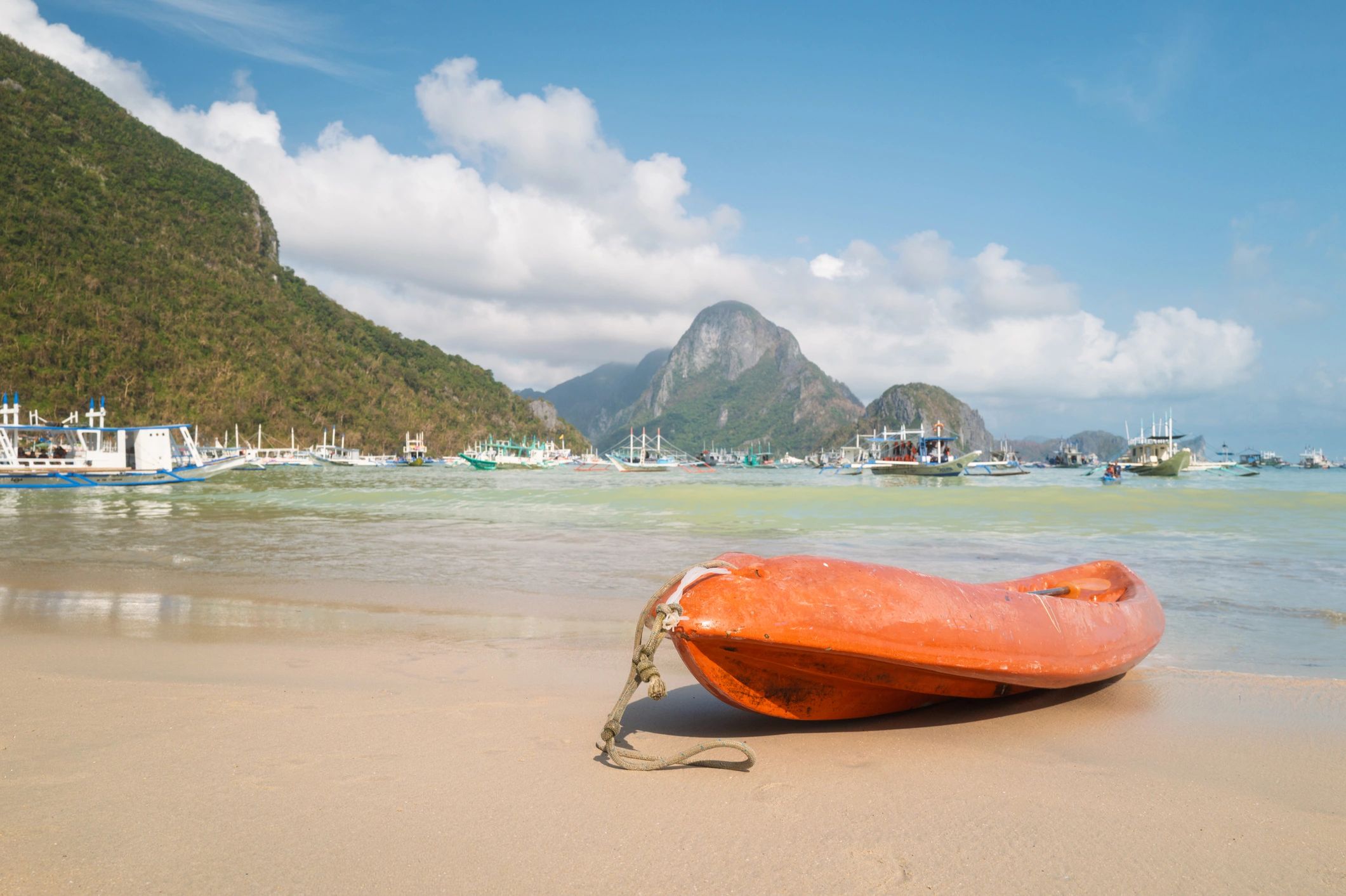 Kayaking destination scene for vacation travel planning